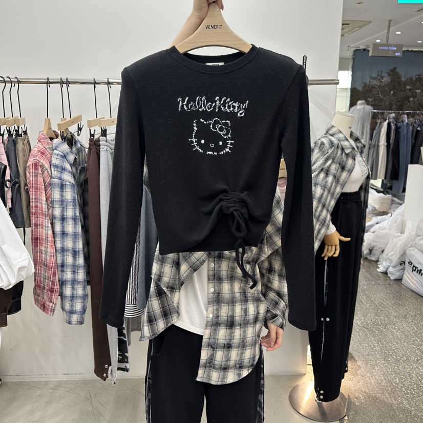 VENEFIT東大門㊣實拍女士新款真品職業時尚推薦熱賣長袖T恤VENEFIT/JENNIE長袖T恤圖色4