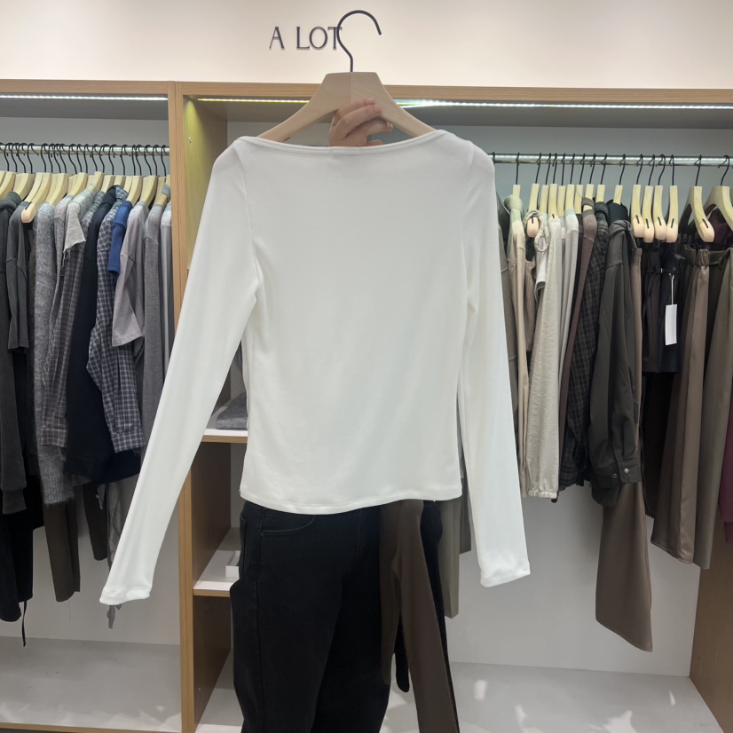 ALOT韓國直郵㊣女裝新品人氣25秋冬熱賣真品長袖T恤羊毛衫船領A LOT長袖T恤