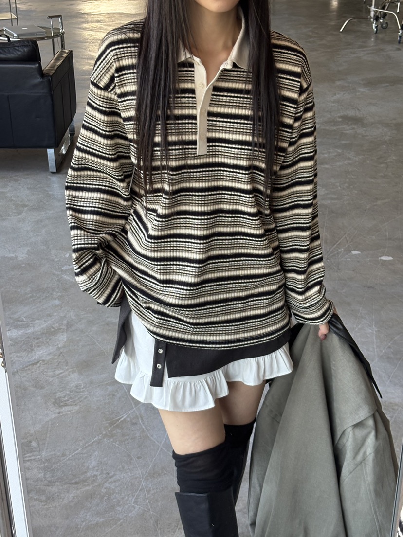 Verbena東大門㊣直郵女裝新品熱賣時尚人氣推薦休閑長袖T恤Verbena長袖T恤