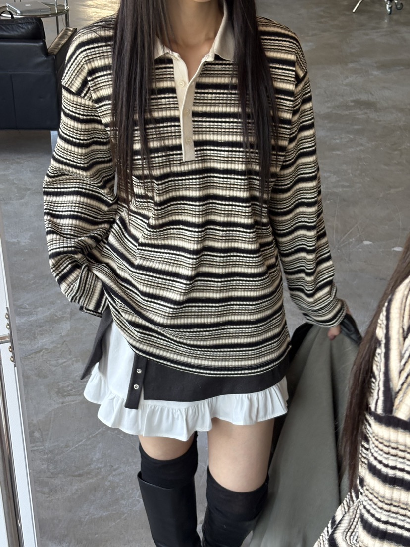 Verbena東大門㊣直郵女裝新品熱賣時尚人氣推薦休閑長袖T恤Verbena長袖T恤