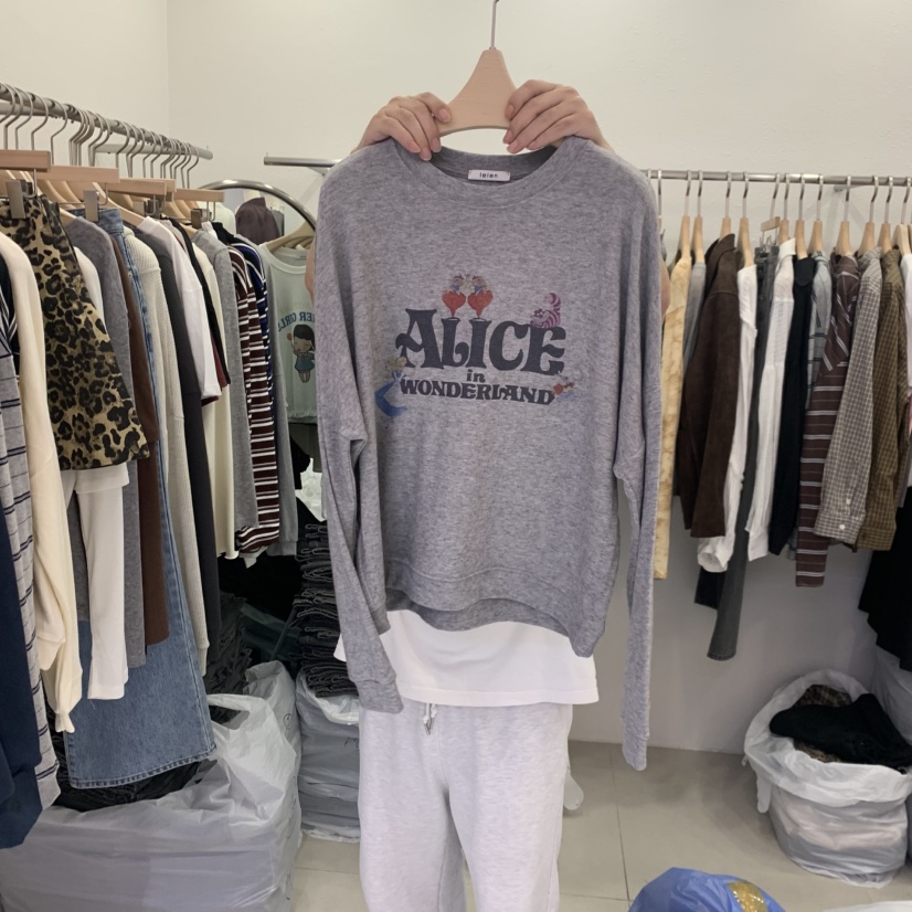 LELEN韓國代購㊣女裝新品25秋冬時尚熱賣休閑職業人氣長袖T恤LELEN長袖T恤圖色2