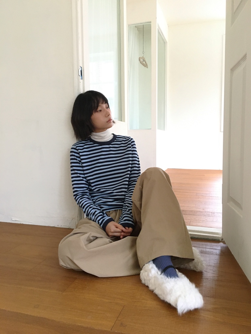 CCW東大門㊣實拍女裝新款人氣休閑推薦熱賣職業時尚長袖T恤CCW--NYUNYU長袖T恤