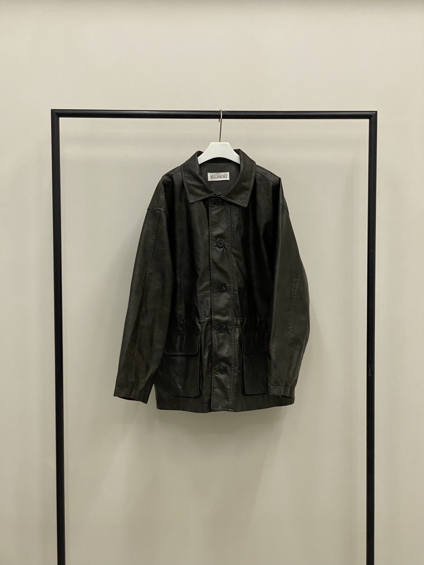 MUCH MORE韓國直郵㊣女裝新品時尚真品推薦職業25秋冬夾克皮革MUCH MORE夾克圖色1