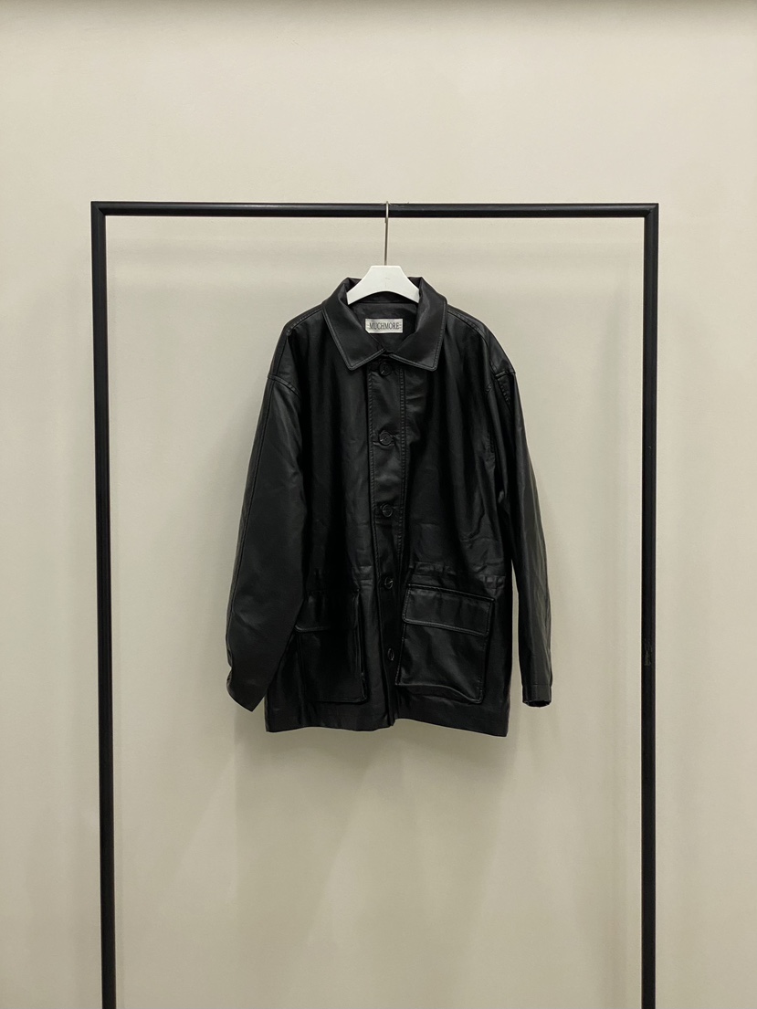 MUCH MORE韓國直郵㊣女裝新品時尚真品推薦職業25秋冬夾克皮革MUCH MORE夾克圖色2