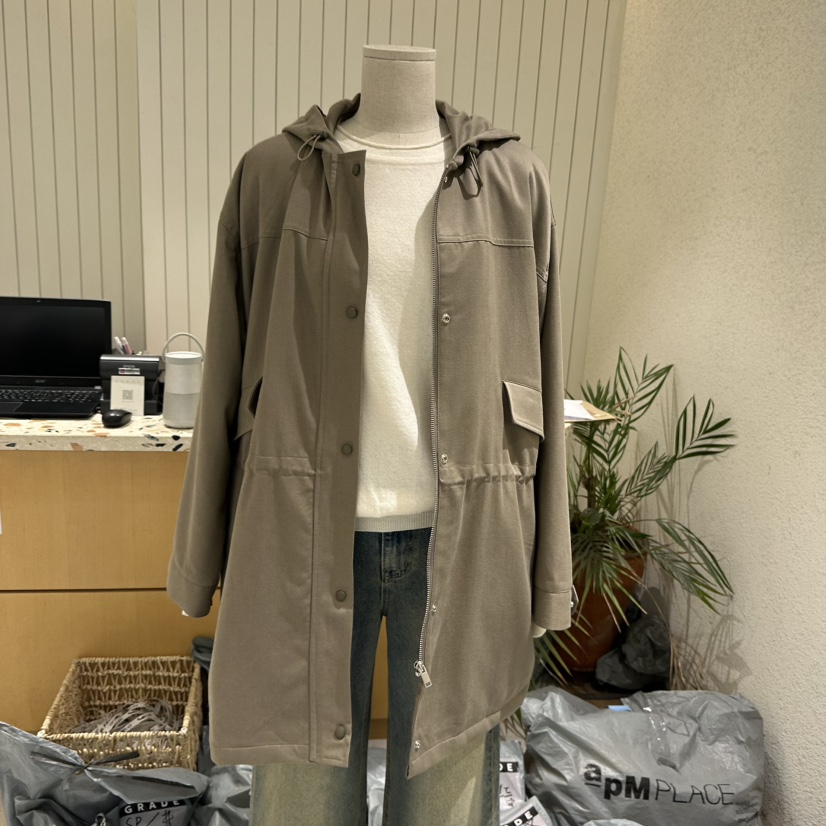 GRADE東大門㊣直郵女士新品25秋冬時尚職業熱賣真品長款風衣GRADE長款風衣圖色1