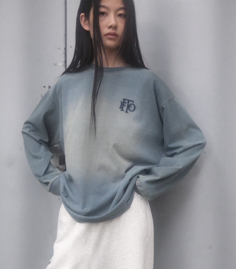 FIFO韓國直郵㊣女士新款熱賣人氣職業25秋冬推薦長袖T恤刺繡FIFO長袖T恤