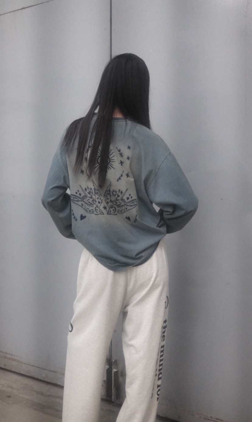FIFO韓國直郵㊣女士新款熱賣人氣職業25秋冬推薦長袖T恤刺繡FIFO長袖T恤