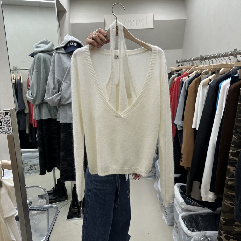 ASCEND韓國直郵㊣女士新品推薦25秋冬熱賣針織衫假兩件狐貍ASCEND針織衫圖色2