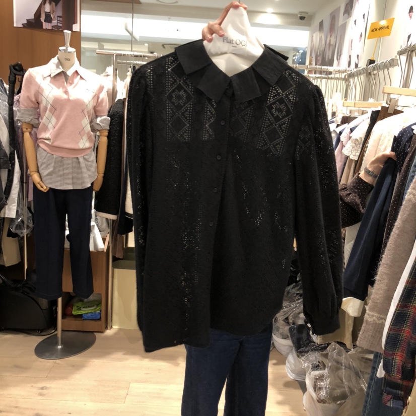 OGI韓國代購㊣女裝新款25秋冬時尚休閑熱賣職業真品襯衫蕾絲衫FLat OGI襯衫/蕾絲衫圖色2