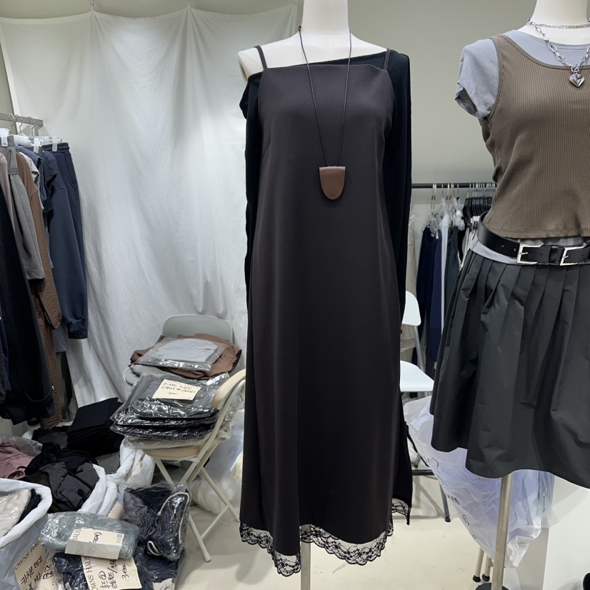 OWNS韓國直郵㊣女士新款休閑人氣職業熱賣25秋冬連衣裙不含內搭OWNS連衣裙圖色1