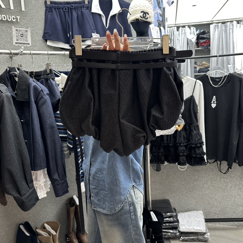 EXIT東大門㊣實拍女裝新品熱賣時尚真品推薦休閑短褲含腰帶EXIT短褲