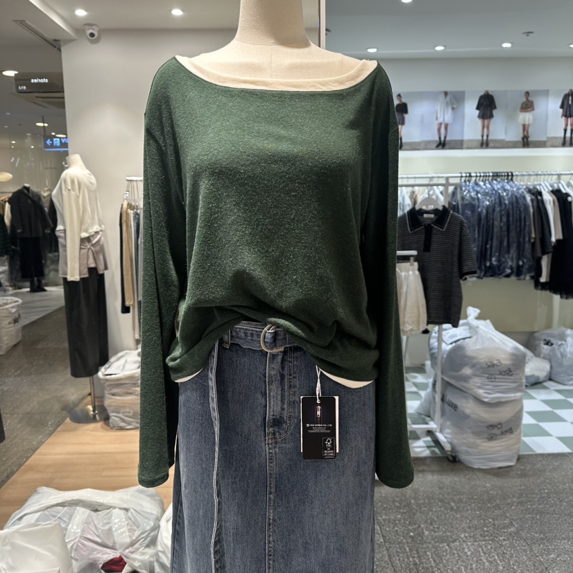 STORIES東大門㊣實拍女裝新品人氣職業時尚休閑25秋冬長袖T恤STORIES長袖T恤圖色2