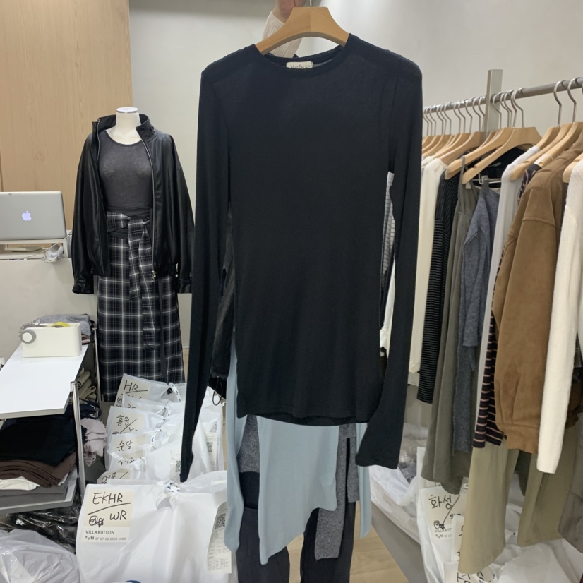 VILLABUTTON東大門㊣代購女裝新品人氣時尚職業真品長袖T恤VILLABUTTON長袖T恤圖色2