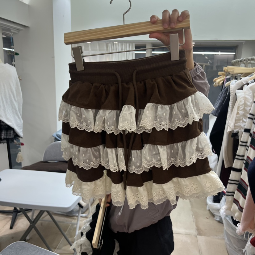 ARANCIA東大門㊣代購女裝新品推薦熱賣休閑職業短裙拼色蕾絲ARANCIA短裙圖色1