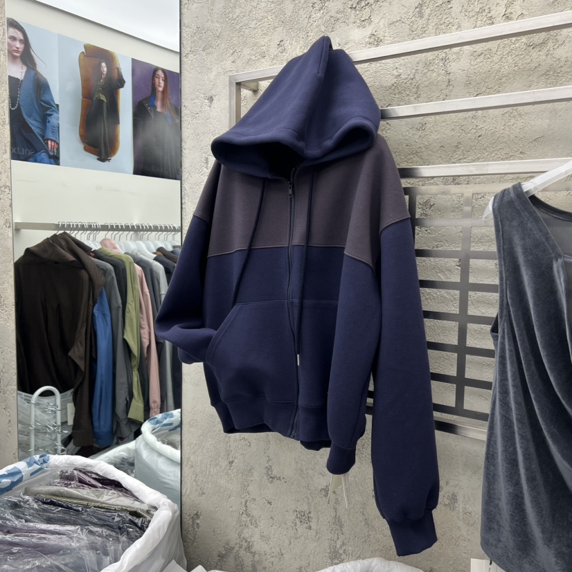 SOLD OUT韓國代購㊣女士新品真品25秋冬職業休閑衛衣拉鏈連帽SOLD OUT衛衣圖色1