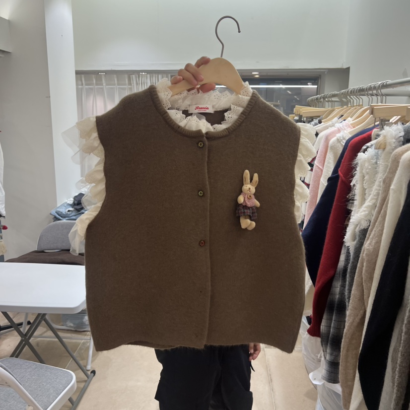 ARANCIA韓國代購㊣女士新品推薦人氣休閑熱賣時尚25秋冬馬甲兔子ARANCIA馬甲圖色1
