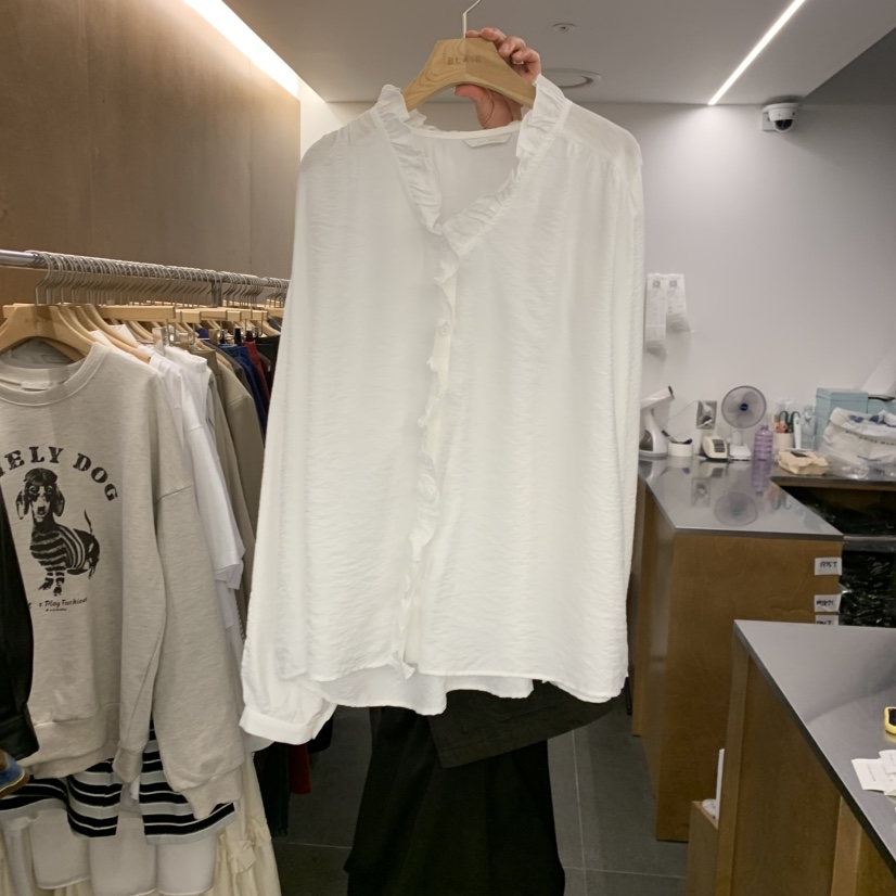 BLAIR東大門㊣實拍女裝新品時尚職業推薦真品襯衫蕾絲衫荷葉邊BLAIR seoul襯衫/蕾絲衫圖色1