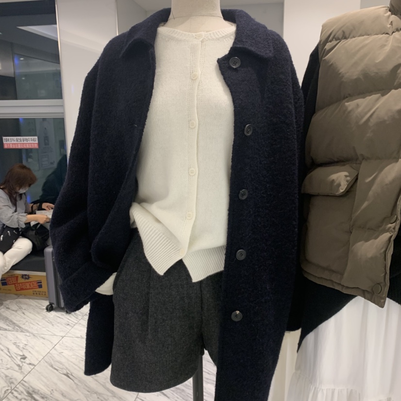 OURIN東大門㊣實拍女裝新品推薦休閑25秋冬短款大衣不含內搭羊駝OURIN短款大衣圖色4