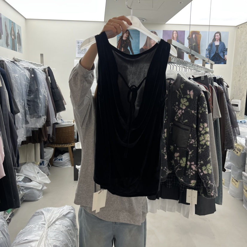SOLD OUT東大門㊣實拍女裝新品休閑25秋冬職業真品吊帶背心SOLD OUT吊帶/背心
