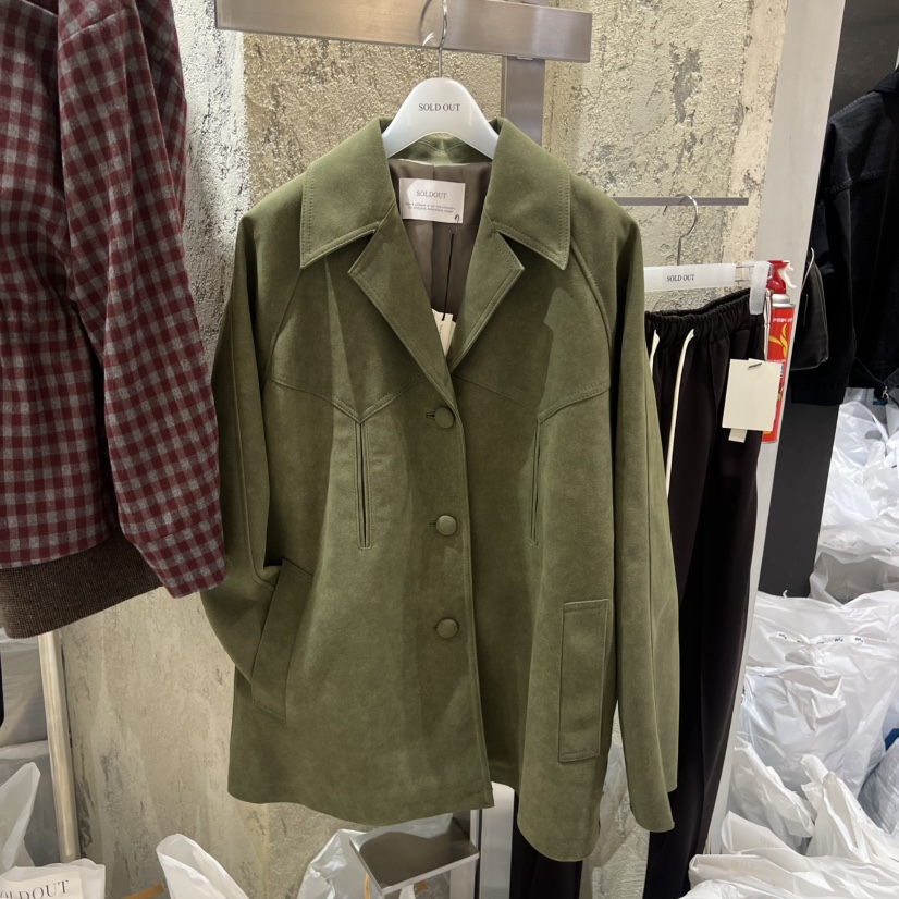 SOLD OUT東大門㊣直郵女裝新品推薦熱賣職業休閑夾克絨面革SOLD OUT夾克圖色1