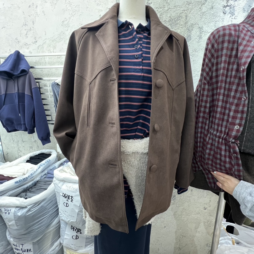 SOLD OUT東大門㊣直郵女裝新品推薦熱賣職業休閑夾克絨面革SOLD OUT夾克圖色2