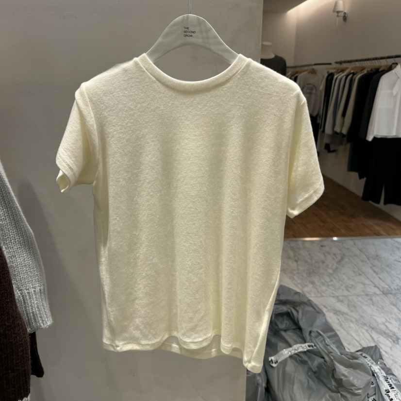THE SECOND GROW韓國直郵㊣女士新品25秋冬真品熱賣T恤羊毛THE SECOND GROWT恤圖色1