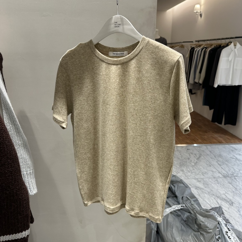 THE SECOND GROW韓國直郵㊣女士新品25秋冬真品熱賣T恤羊毛THE SECOND GROWT恤圖色2