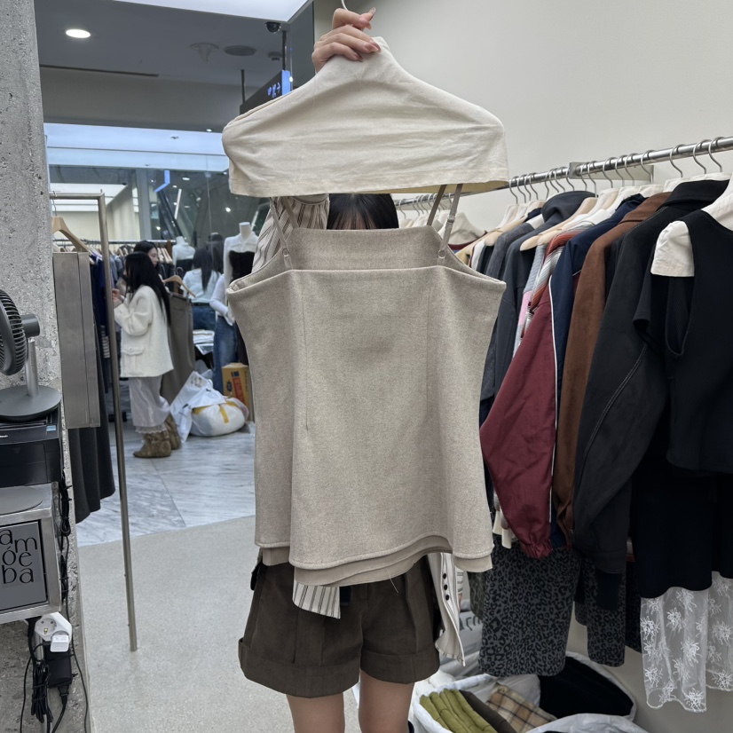 AMOEBA韓國直郵㊣女士新品熱賣真品推薦休閑25秋冬吊帶背心AMOEBA吊帶/背心