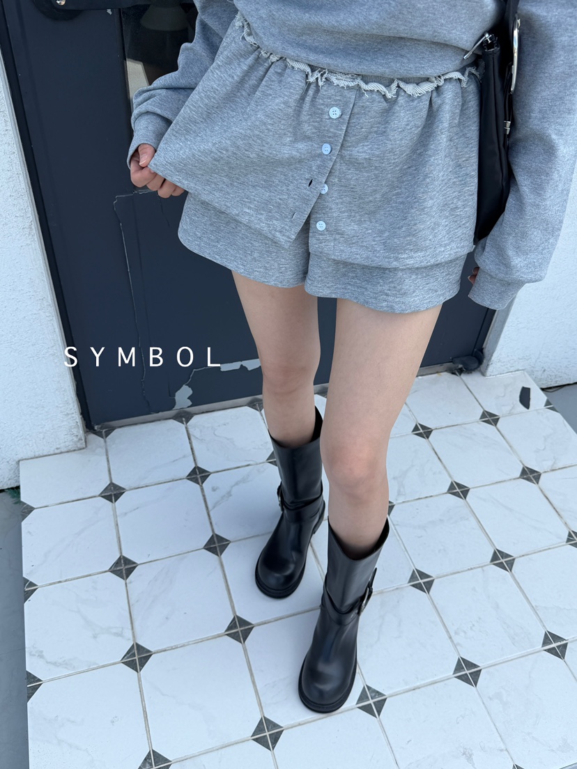 SYMBOL東大門㊣實拍女裝新款人氣真品推薦職業短褲雙排扣紐扣SYMBOL短褲
