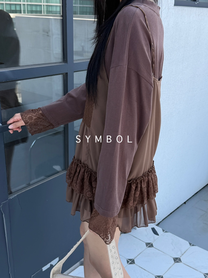 SYMBOL東大門㊣直郵女裝新品推薦真品職業25秋冬休閑T恤蕾絲SYMBOLT恤