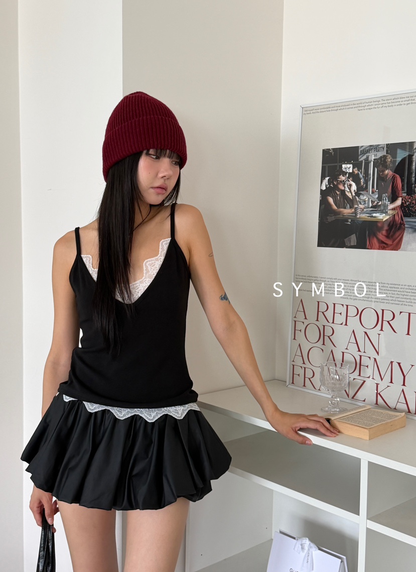 SYMBOL東大門㊣代購女裝新品推薦真品休閑人氣吊帶背心蕾絲SYMBOL吊帶/背心
