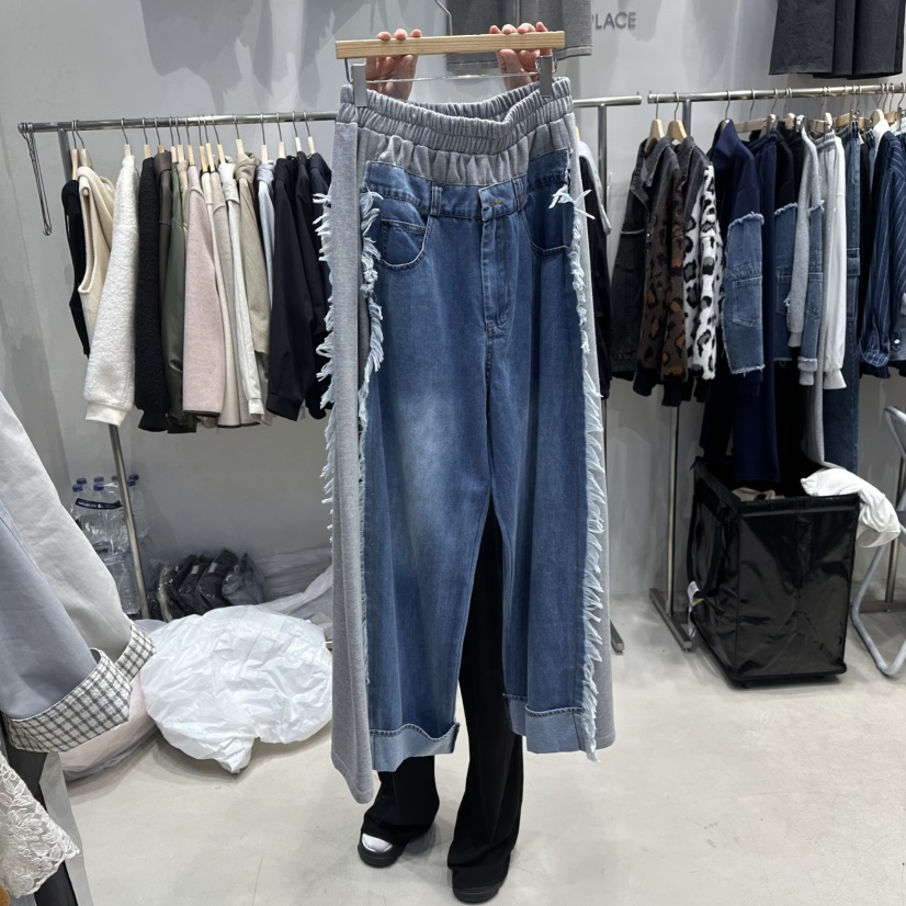 HOT PLACE東大門㊣代購女裝新款休閑25秋冬時尚職業牛仔褲HOT PLACE/DREAM GIRIS牛仔褲圖色1