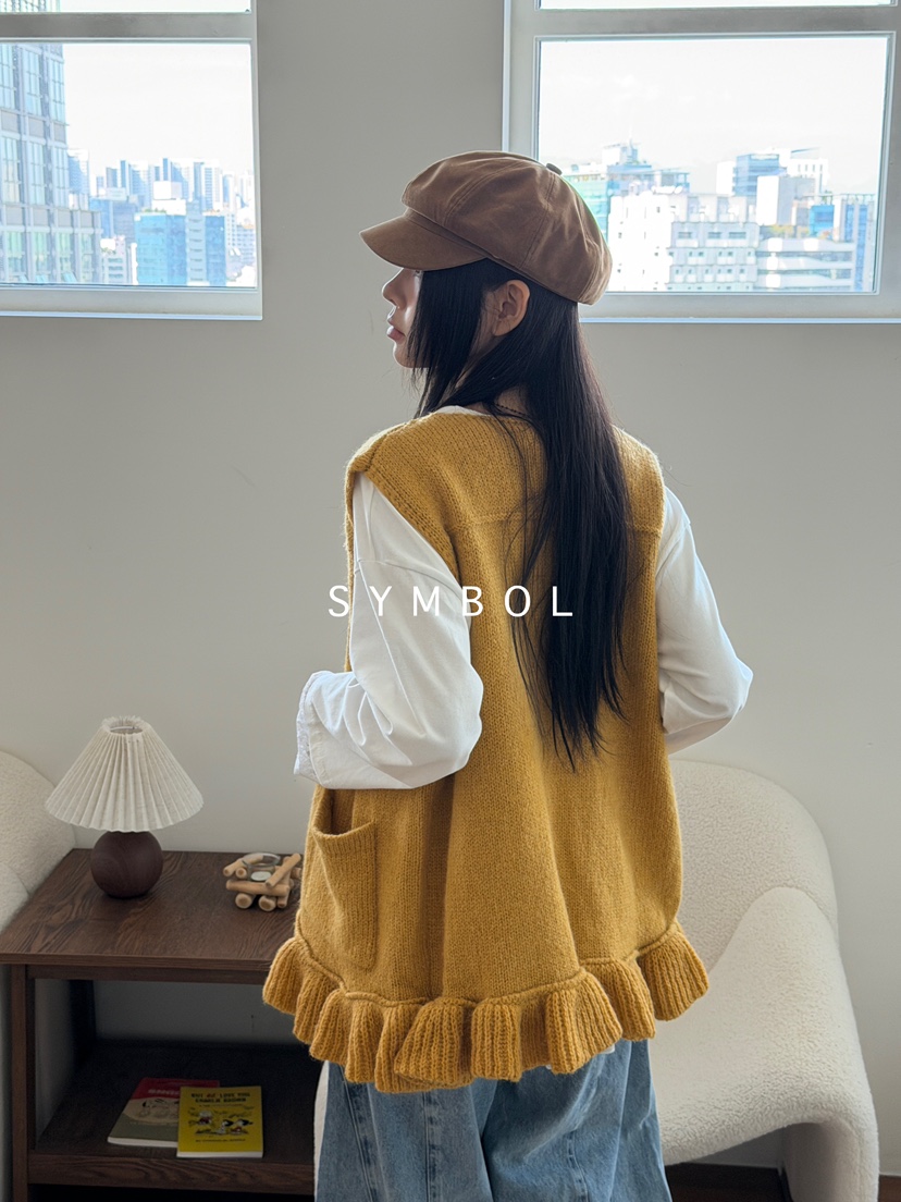 SYMBOL韓國代購㊣女裝新品推薦熱賣人氣時尚休閑馬甲不含內搭SYMBOL馬甲