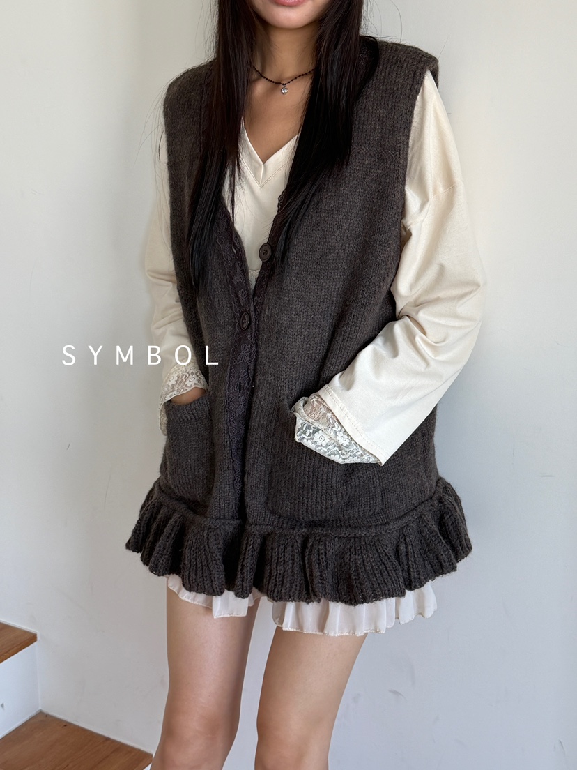 SYMBOL韓國代購㊣女裝新品推薦熱賣人氣時尚休閑馬甲不含內搭SYMBOL馬甲