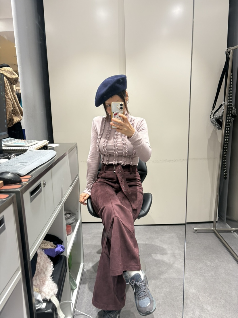 PLATFORM-L東大門㊣代購女裝新品時尚真品職業長袖T恤荷葉邊PLATFORM長袖T恤