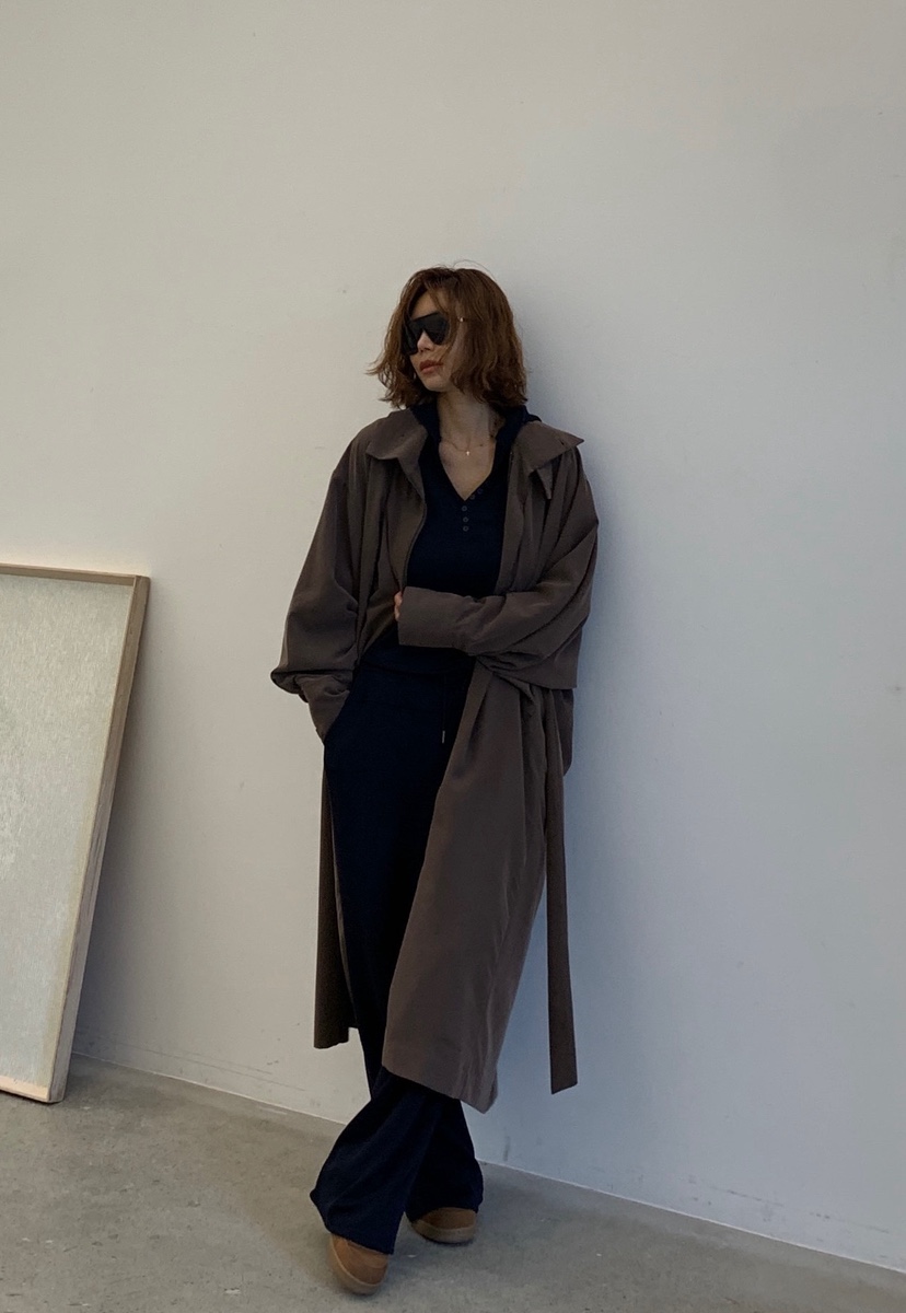 PARIS MATCH韓國直郵㊣女裝新品25秋冬真品推薦休閑長款風衣PARIS MATCH長款風衣