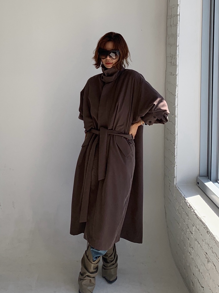 PARIS MATCH韓國直郵㊣女裝新品25秋冬真品推薦休閑長款風衣PARIS MATCH長款風衣