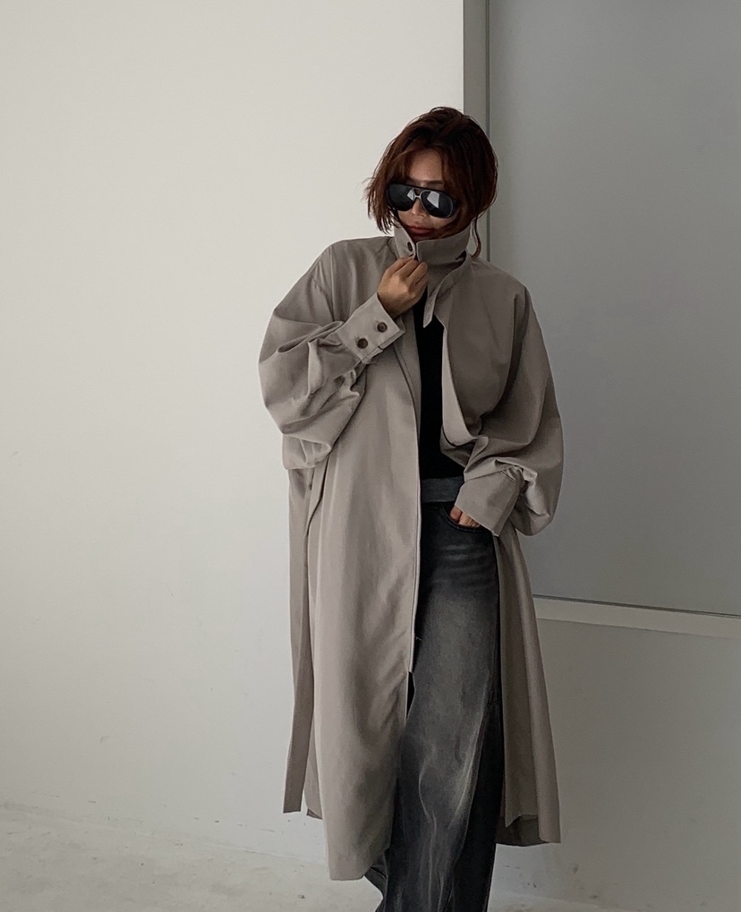 PARIS MATCH韓國直郵㊣女裝新品25秋冬真品推薦休閑長款風衣PARIS MATCH長款風衣