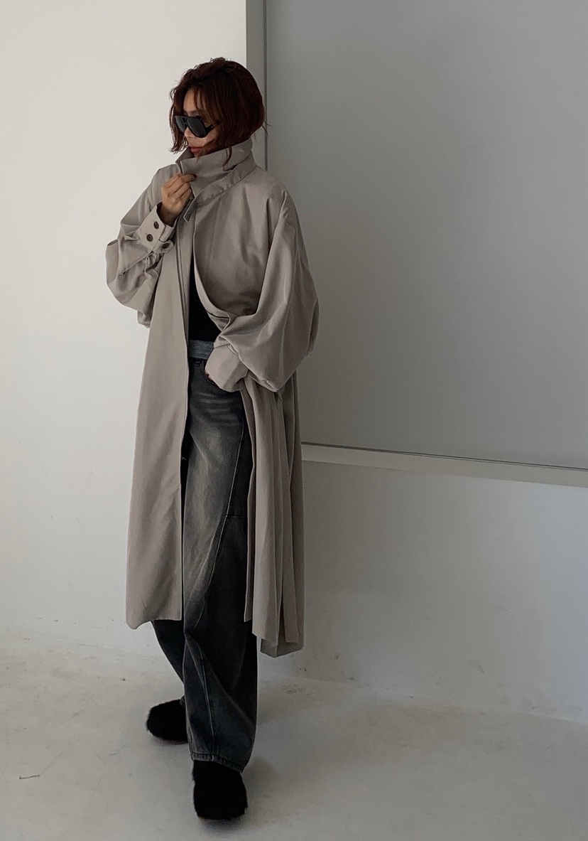 PARIS MATCH韓國直郵㊣女裝新品25秋冬真品推薦休閑長款風衣PARIS MATCH長款風衣