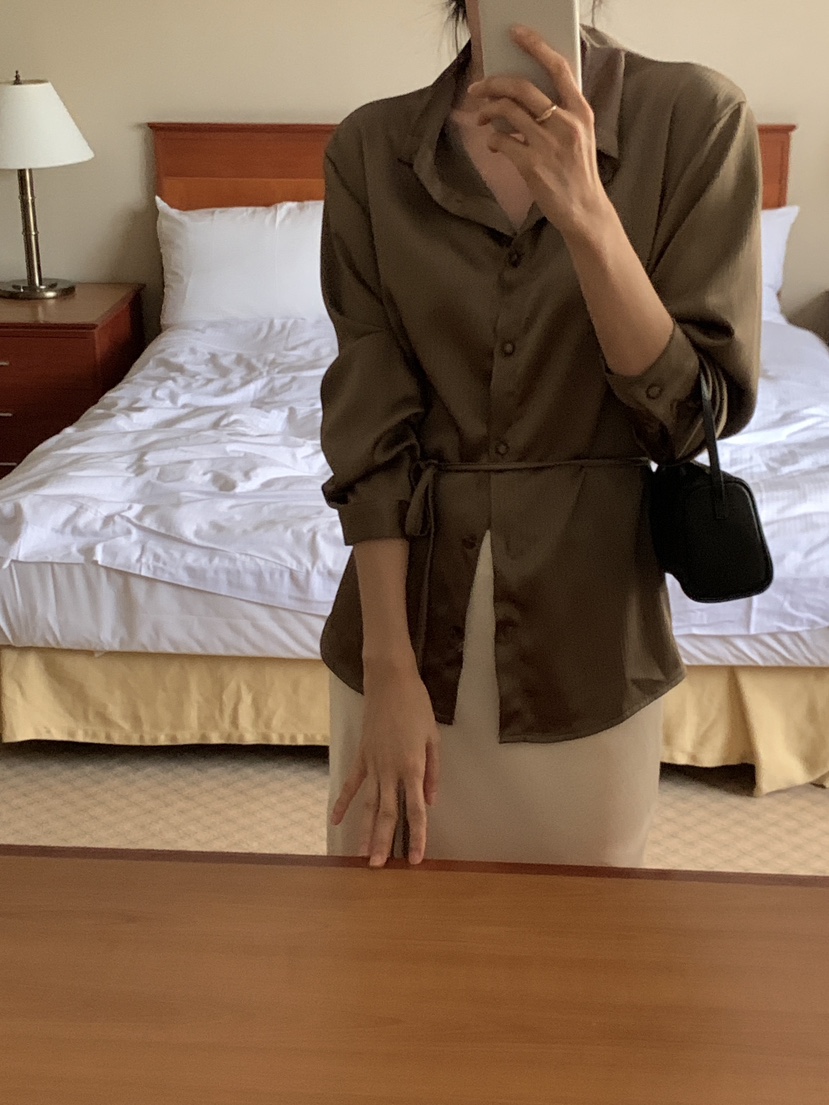 FRILL-T東大門㊣實拍女士新款休閑人氣襯衫蕾絲衫褶皺雙面FRILL-T襯衫/蕾絲衫