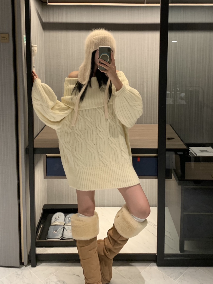 BADCALM東大門㊣實拍女裝新款時尚休閑25秋冬熱賣職業毛衣露肩BADCALM毛衣