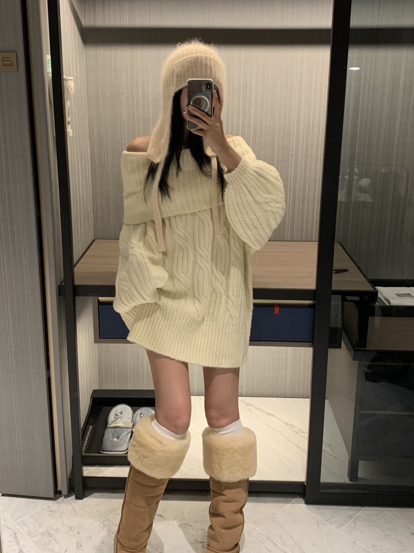 BADCALM東大門㊣實拍女裝新款時尚休閑25秋冬熱賣職業毛衣露肩BADCALM毛衣