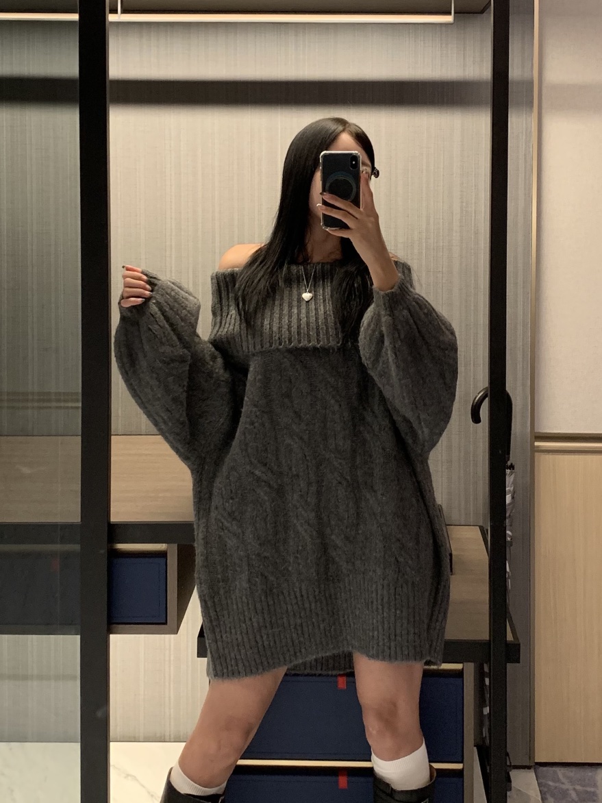 BADCALM東大門㊣實拍女裝新款時尚休閑25秋冬熱賣職業毛衣露肩BADCALM毛衣