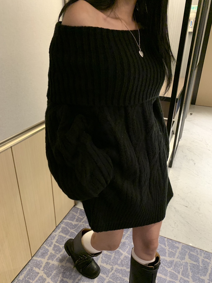 BADCALM東大門㊣實拍女裝新款時尚休閑25秋冬熱賣職業毛衣露肩BADCALM毛衣