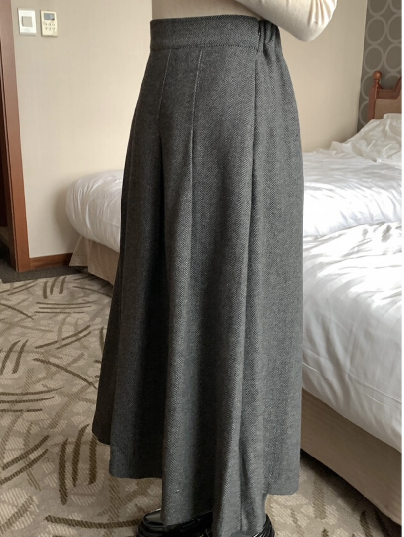 FRILL-T東大門㊣直郵女裝新品真品人氣休閑長裙人字形褶裙FRILL-T長裙