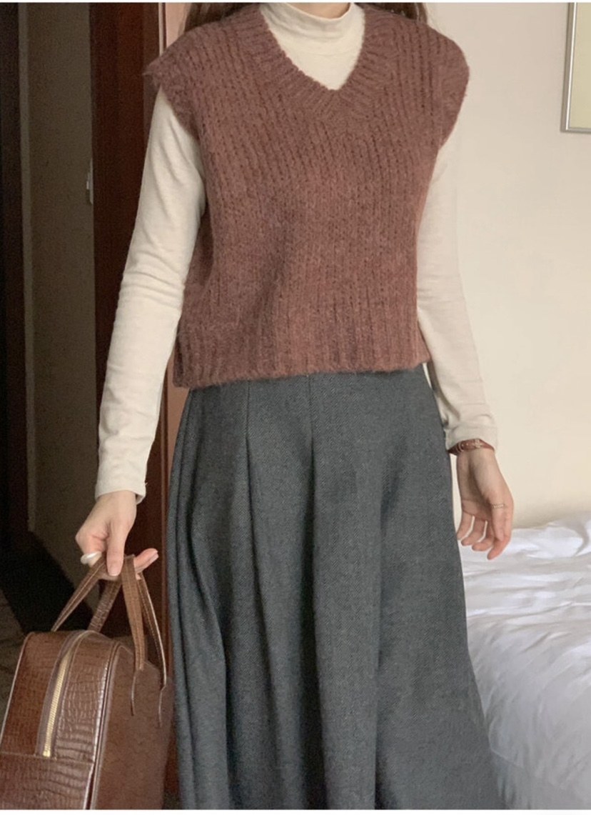FRILL-T東大門㊣直郵女裝新品真品人氣休閑長裙人字形褶裙FRILL-T長裙