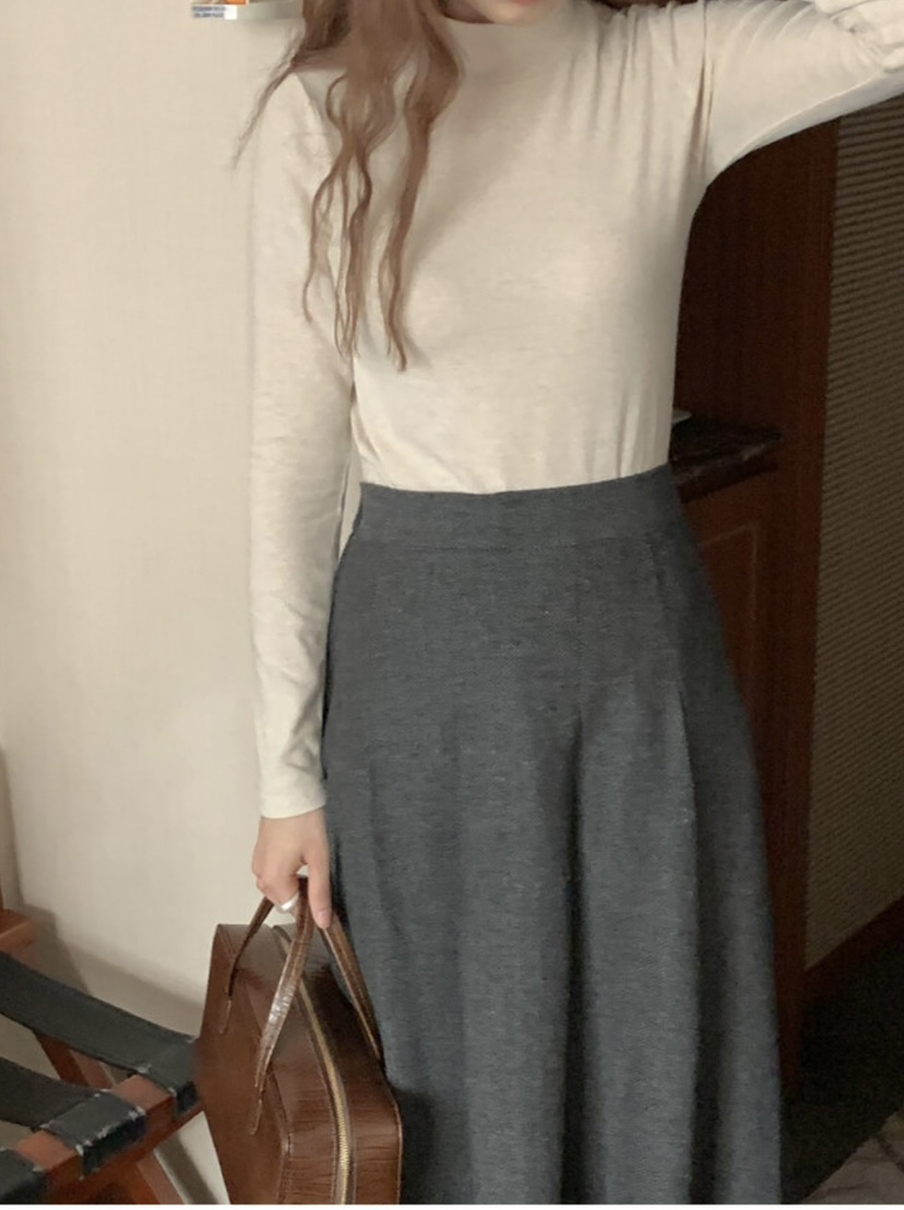 FRILL-T東大門㊣直郵女裝新品真品人氣休閑長裙人字形褶裙FRILL-T長裙