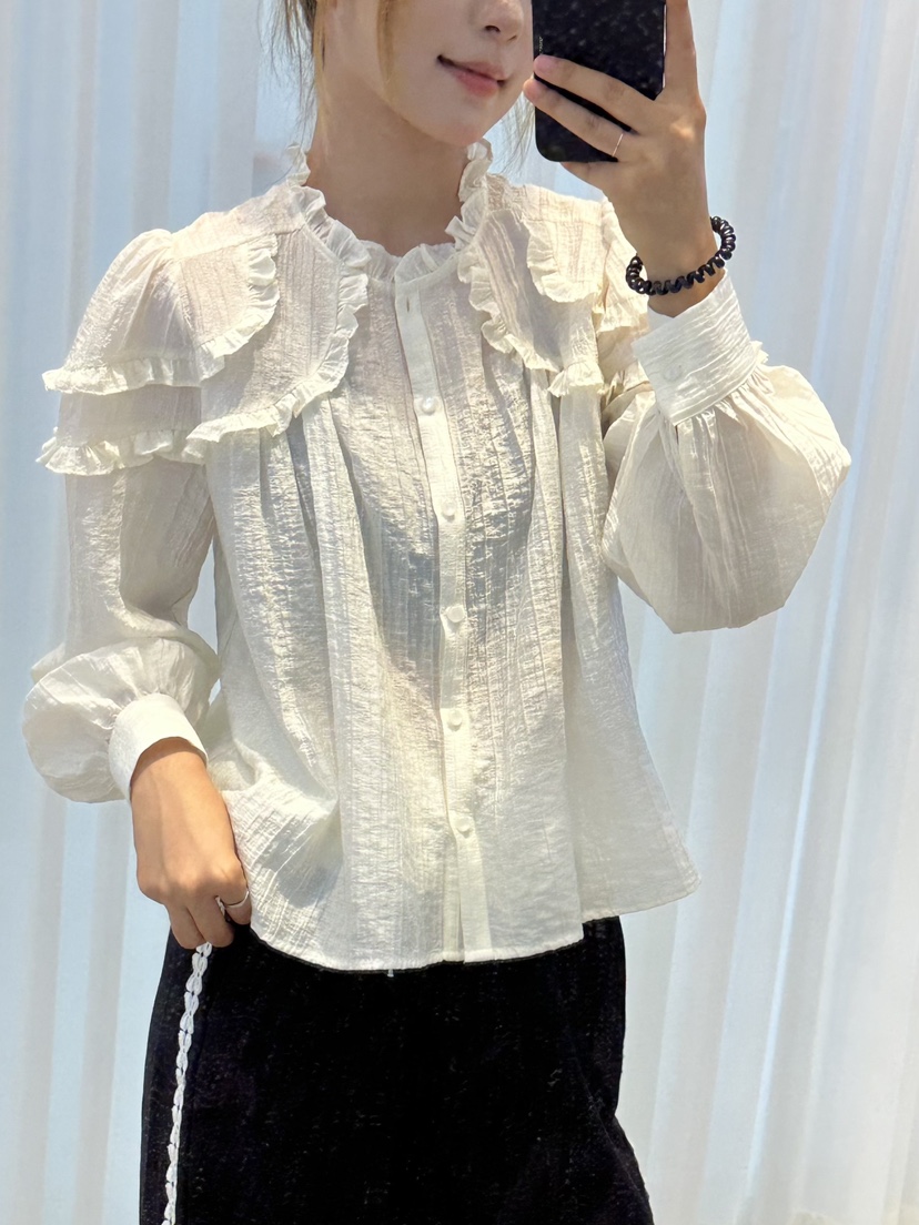 MILLIMETER東大門㊣代購女士新品時尚真品職業休閑襯衫蕾絲衫MILLIMETER/MGML襯衫/蕾絲衫