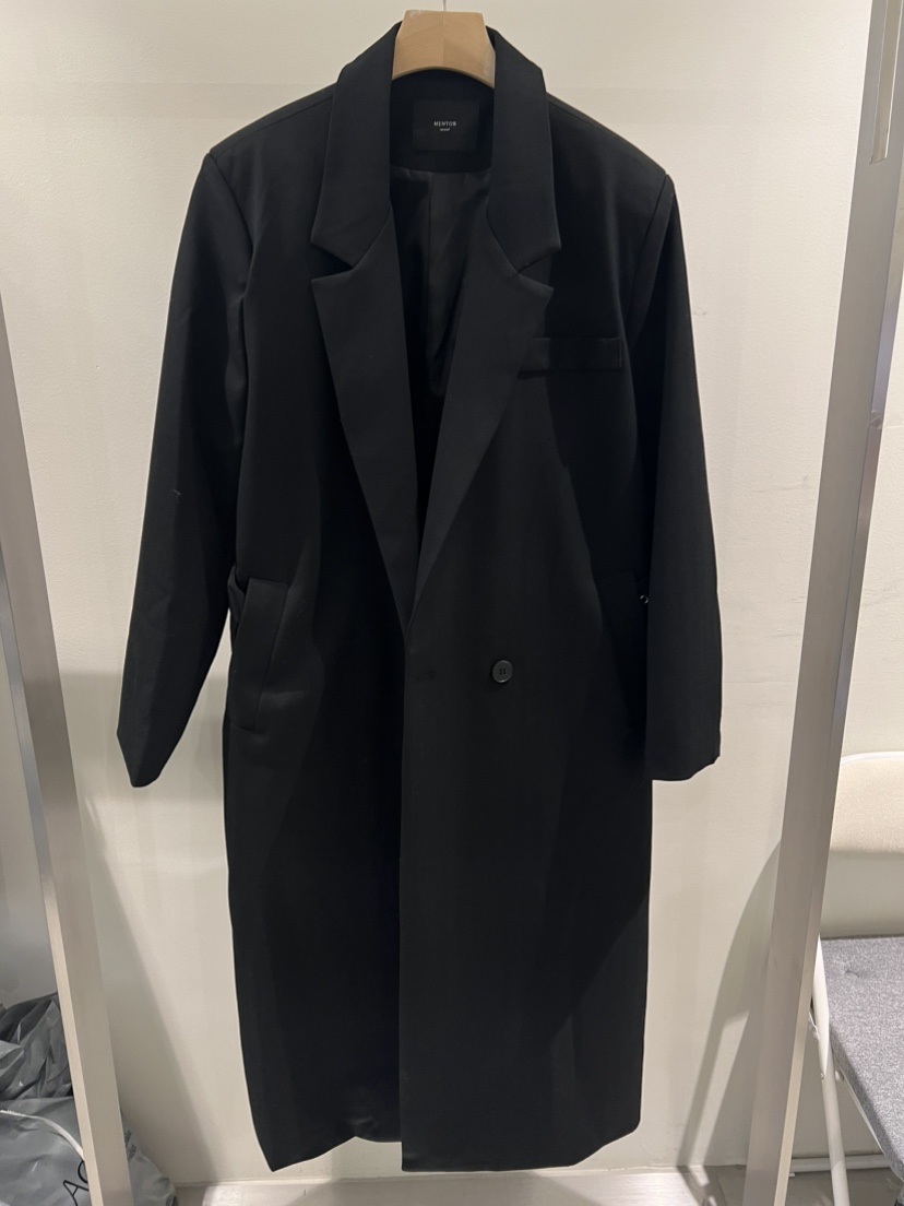 MENTOR韓國代購㊣女士新品真品時尚熱賣休閑長款風衣含腰帶MENTOR長款風衣圖色2
