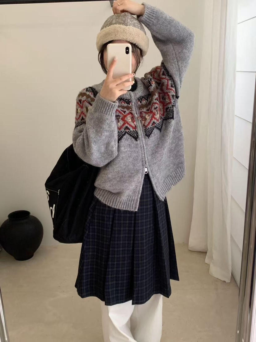 FRILL-T東大門㊣直郵女士新品休閑時尚推薦真品針織衫拉鏈FRILL-T針織衫